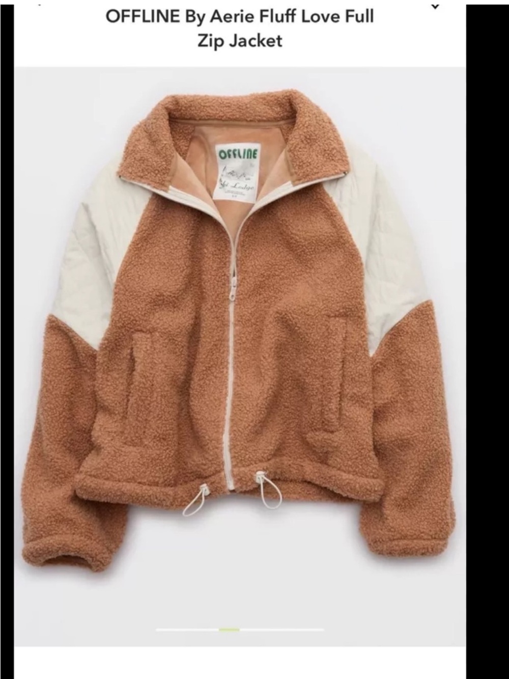 Offline by aerie fluff love full zip jacket medium